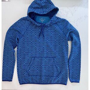 Nike Hooded Pullover Women Small Therma Fit Pockets Athleisure Hoodie Blue Dots